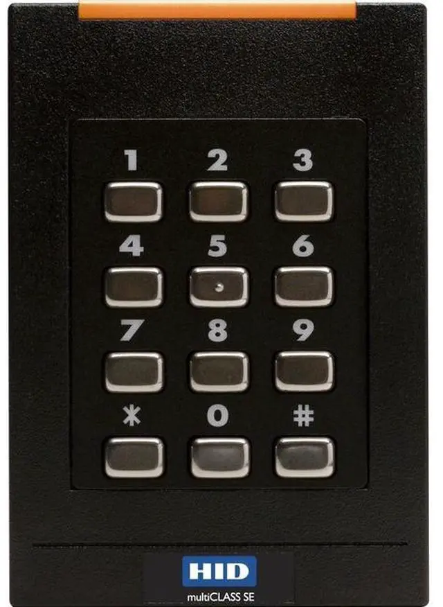 Alt view image 2 of 4 - HID 921PTNNEK00000 RPK40 multiCLASS Keypad Reader (Reader, Keypad, STD PROX, Wiegand, Pigtail, Black)