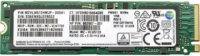 Alt view image 2 of 3 - HP 512GB TLC SATA-3 M.2 SSD DRIVE - 3JP91AA