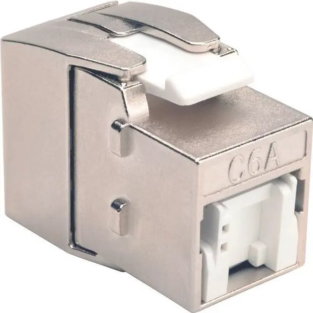 Alt view image 5 of 16 - Tripp Lite Cat6a Toolless Shielded Keystone Jack 180 Degrees Wallplates Panels (N238-001-SH-TFA)