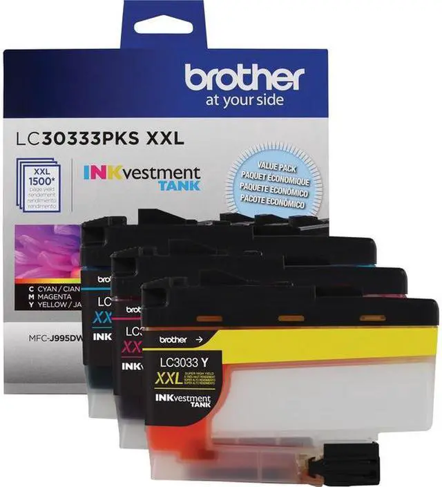 Alt view image 6 of 20 - Brother LC30333PKS Super High Yield Ink Cartridge - Combo Pack - Cyan/Magenta/Yellow