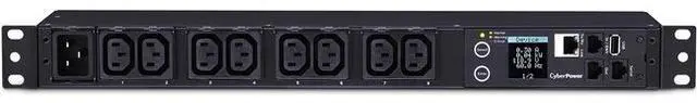 Alt view image 2 of 2 - CyberPower PDU31005 Monitored PDU, 100-240V, 20A, 8 IEC-320 C13 Outlets, 1U Rackmount
