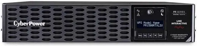 Alt view image 17 of 20 - CyberPower PR1500RTXL2UCN - UPS - 2U - line-interactive - 100/110/120/125 VAC - 1500Watt - 1500VA - USB, Serial, SNMP, Relay, Cloud, EPO - 8 NEMA 5-15R - Black