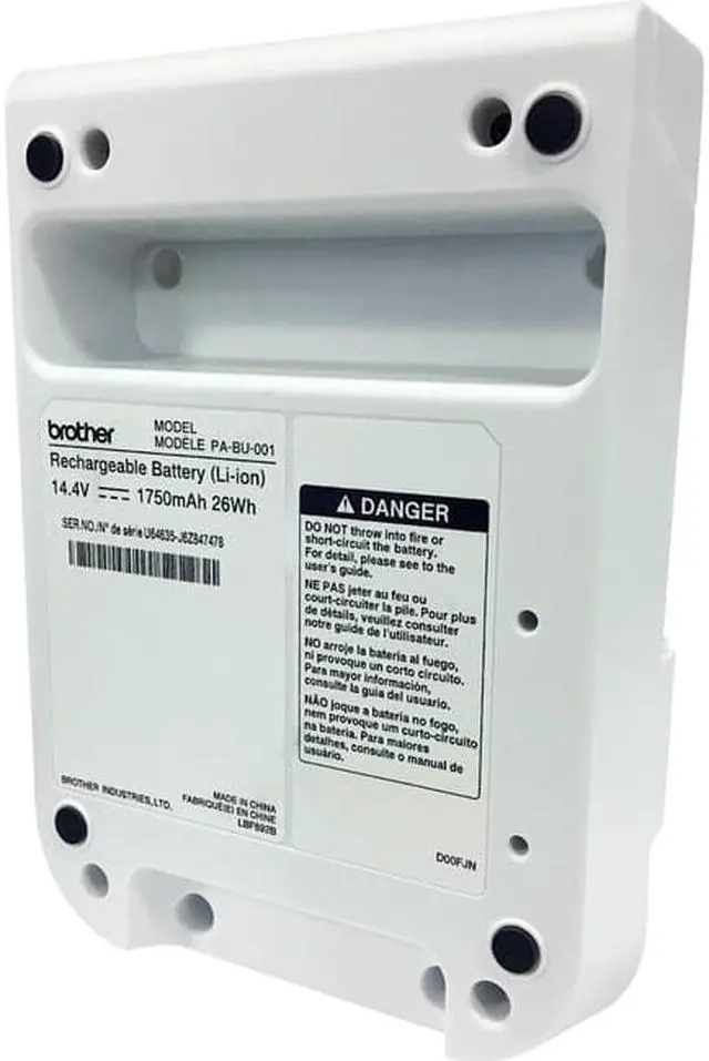 Alt view image 11 of 19 - Brother International - PABU001 - Brother QL-810/820 Rechargeable Battery - For Label Printer - Battery Rechargeable -
