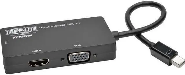 Alt view image 9 of 16 - Tripp Lite 6In Mini Displayport To Vga / Dvi / Hdmi Adapter Converter 4Kx 2K 6"