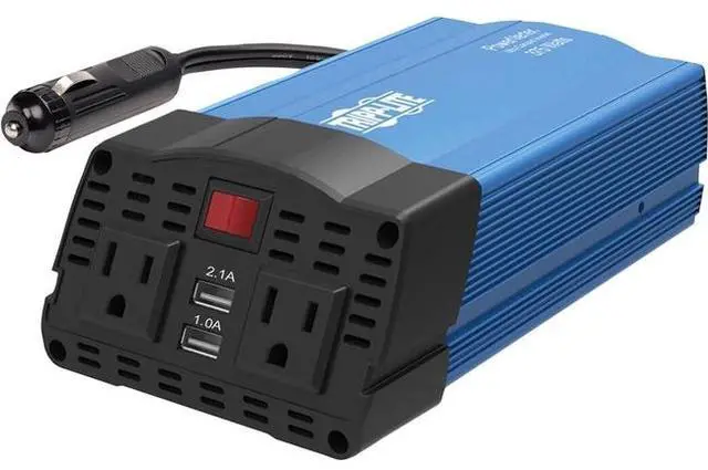 Alt view image 5 of 20 - Tripp Lite 375 Watts Car Power Inverter 2 Outlets 2-Port USB Charging AC to DC (PV375)