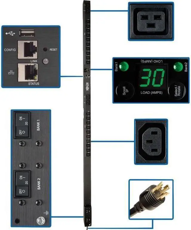 Alt view image 4 of 15 - Tripp Lite PDUMV30HVNETLX 24-Outlet PDU