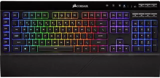Alt view image 18 of 20 - Corsair K57 RGB Wireless Gaming Keyboard (NA) - Wired/Wireless Connectivity - Bluetooth/RF - 33 ft - 2.40 GHz - USB 3.0 Type A Interface - 110 Key - English (North America) - Windows, PC - Rubber Dome