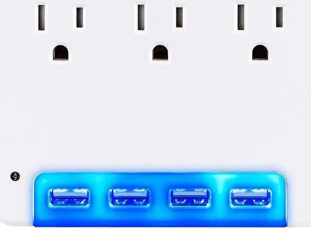 Alt view image 9 of 10 - CyberPower Professional P3WUN 3-Outlet Surge Suppressor/Protector - 3 x NEMA 5-15R, 4 x USB - 120 V Input