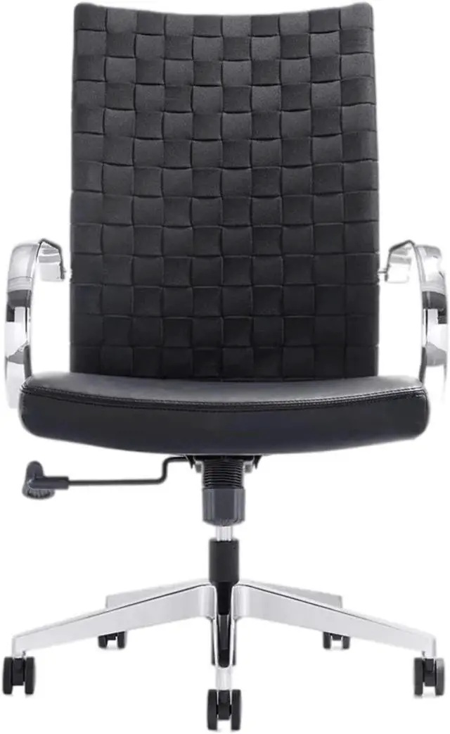 Alt view image 3 of 7 - GM Seating Weeve Office Chair (2 Pack) - High Back Adjustable Swivel Desk Chair for Home or Office - Leather Executive Office Chair with Aluminum Arms & Base - Black