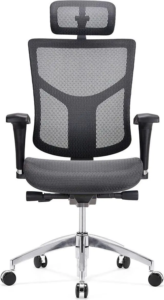 Main image of GM Seating Dreem II Ergonomic Office Chair - Mesh Hi Back Executive Desk Chair - Chrome Base with Headrest & Seat Slide - Modern Comfortable Desk Chair for Home & Office - 4D Adjustable Armrest Black