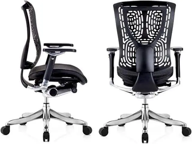Alt view image 2 of 7 - GM Seating Ergobilt High-Back Ergonomic Office Chair - Large Mesh Chair with Lumbar Support & Adjustable Armrest - Swivel Computer Desk Chair with Height Adjustable backrest - Aluminum Base  Black