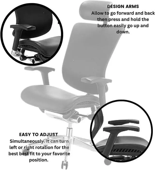 Alt view image 11 of 12 - GM Seating Dreem III Leather Series Executive Hi Swivel Chair Chrome Base with Headrest, Genuine Black Leather