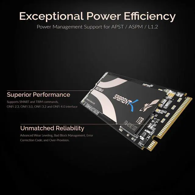 Alt view image 5 of 12 - SABRENT 1TB Rocket NVMe 4.0 Gen4 PCIe M.2 Internal SSD Extreme Performance Solid State Drive (SB-ROCKET-NVMe4-1TB)