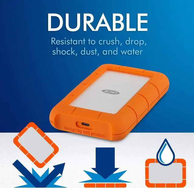 Alt view image 8 of 20 - Lacie STFR5000800  5TB Rugged USB 3.1 Gen 1 Type-C External Hard Drive