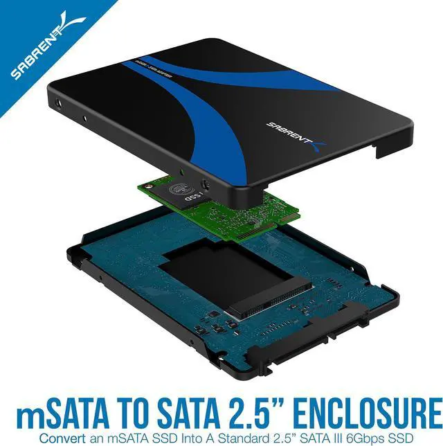 Alt view image 2 of 7 - SABRENT mSATA to 2.5 Inch SATA III Aluminum Enclosure Adapter (EC-MSSA)