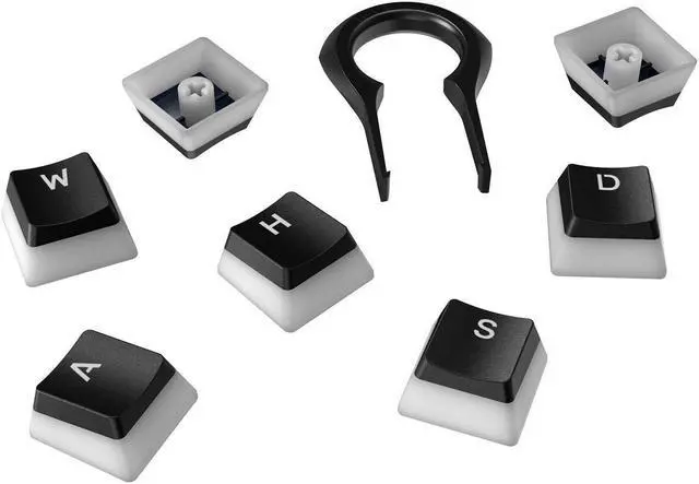 Alt view image 7 of 8 - HyperX Double Shot PBT 104 Mechanical Keycap Set - Black & White Pudding