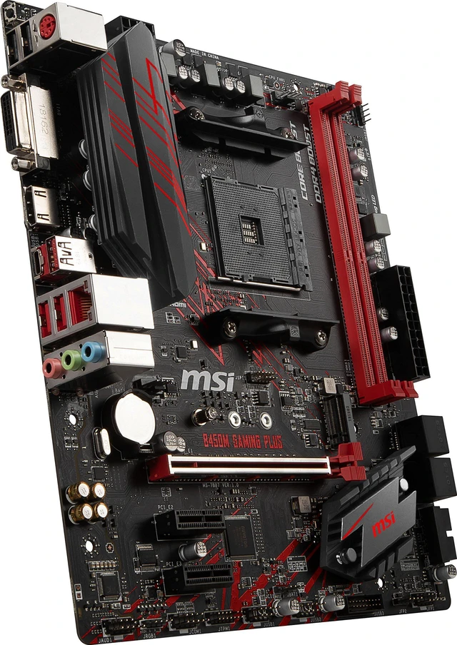 Alt view image 5 of 18 - MSI B450MGAPLUS Motherboard AMD Ryzen AM4 B450 32GB DDDR4 DVI & HDMI mATX
