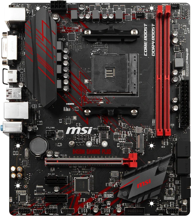 Alt view image 6 of 18 - MSI B450MGAPLUS Motherboard AMD Ryzen AM4 B450 32GB DDDR4 DVI & HDMI mATX