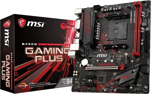Alt view image 2 of 18 - MSI B450MGAPLUS Motherboard AMD Ryzen AM4 B450 32GB DDDR4 DVI & HDMI mATX