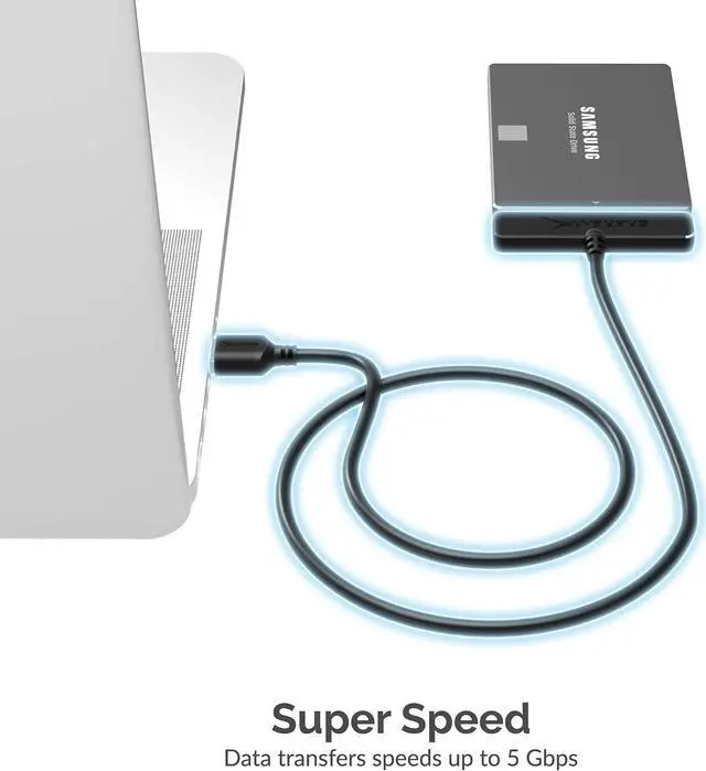 Alt view image 5 of 8 - Sabrent USB 3.0 to SSD / 2.5-Inch SATA I/II/III Hard Drive Adapter (EC-SSHD)
