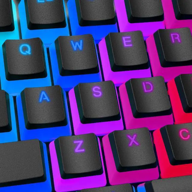 Alt view image 6 of 8 - HyperX Double Shot PBT 104 Mechanical Keycap Set - Black & White Pudding