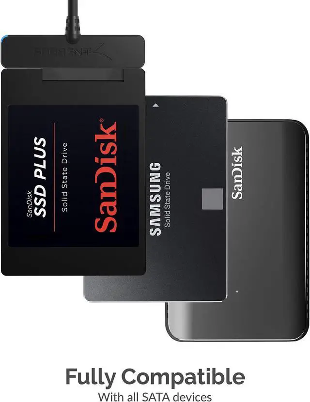 Alt view image 4 of 8 - Sabrent USB 3.0 to SSD / 2.5-Inch SATA I/II/III Hard Drive Adapter (EC-SSHD)