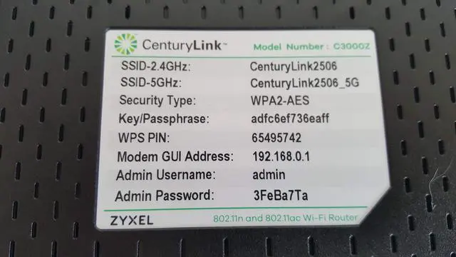 Alt view image 5 of 8 - ZyXEL C3000Z Modem CenturyLink