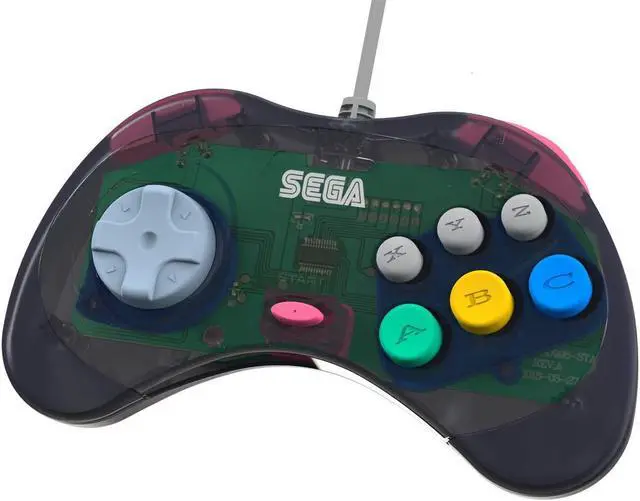 Alt view image 15 of 17 - Retro-Bit Official Sega Saturn USB Controller Pad for PC, Mac, Steam, RetroPie, Raspberry Pi - USB Port - Slate Gray