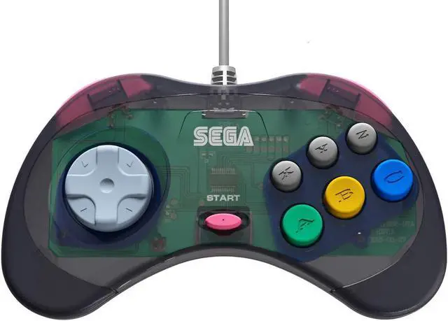 Alt view image 10 of 17 - Retro-Bit Official Sega Saturn USB Controller Pad for PC, Mac, Steam, RetroPie, Raspberry Pi - USB Port - Slate Gray