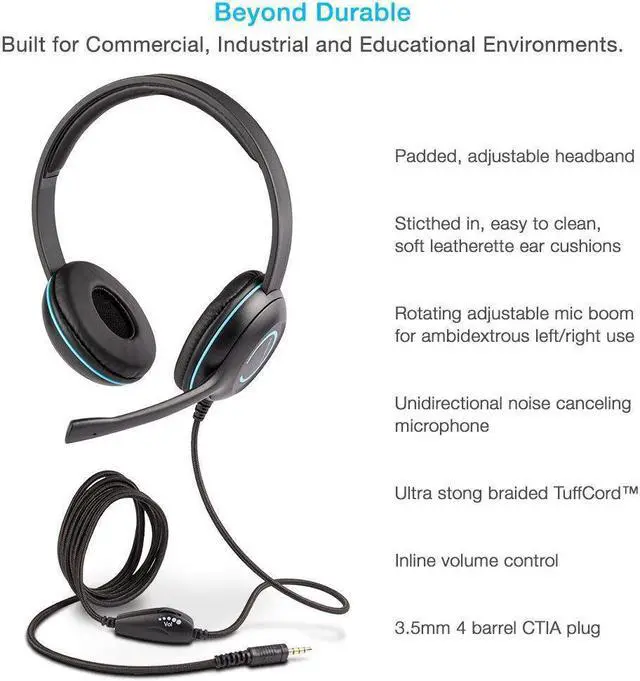Alt view image 7 of 20 - CYBER ACOUSTICS AC-5002 Stereo headset SingleComboPlug