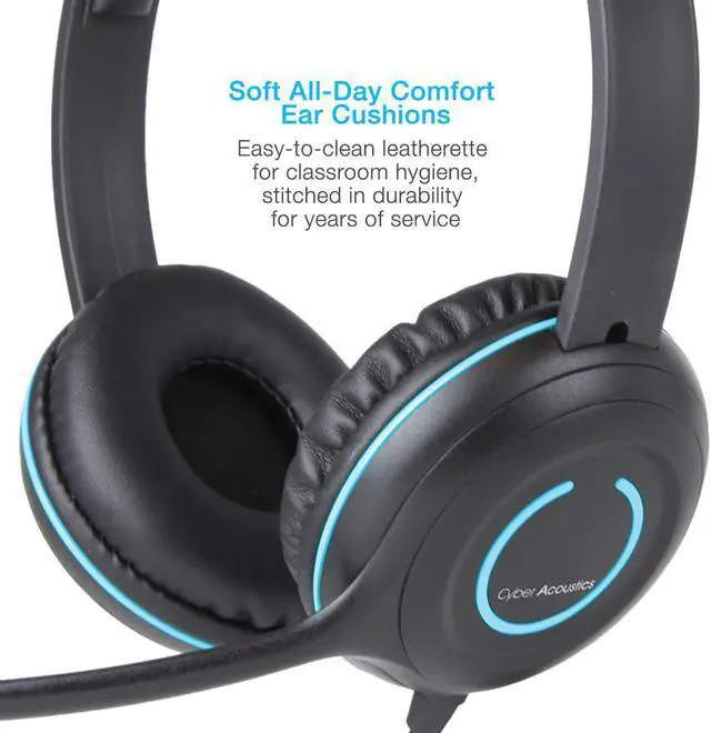 Alt view image 3 of 20 - CYBER ACOUSTICS AC-5002 Stereo headset SingleComboPlug