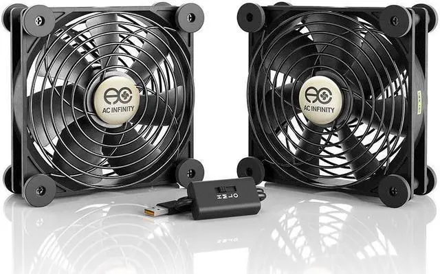 Alt view image 10 of 20 - AC Infinity MULTIFAN S7, Quiet Dual 120mm USB Fan for Receiver DVR Playstation Xbox Computer Cabinet Cooling