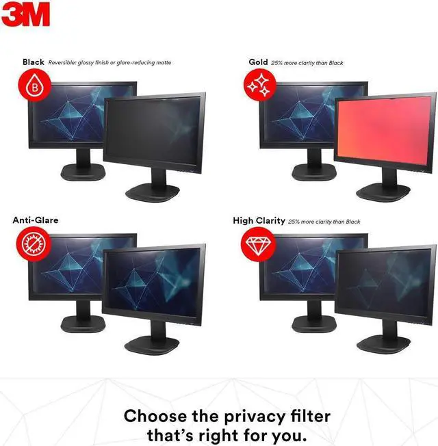 Alt view image 3 of 20 - 3M™ High Clarity Privacy Filter For 21.5" Widescreen Monitor