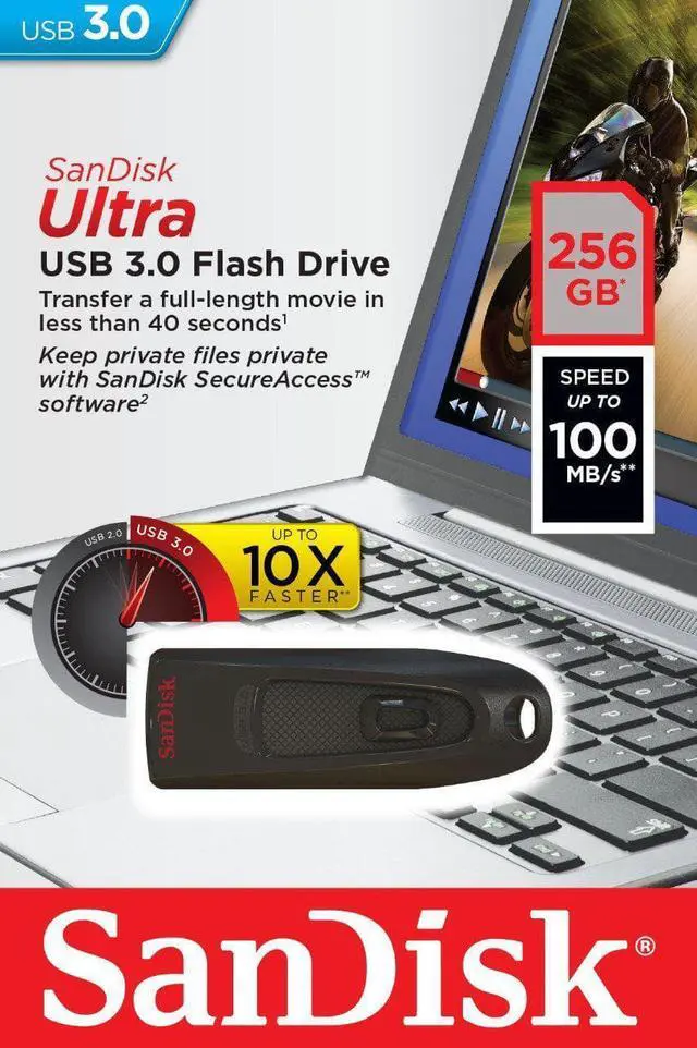 Alt view image 9 of 20 - SanDisk Ultra CZ48 256GB USB 3.0 Flash Drive (SDCZ48-256G-U46)