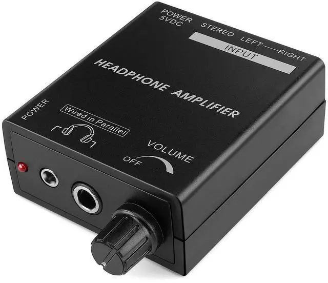 Alt view image 3 of 9 - tnp portable headphones amplifier stereo headphone earphone amp volume control audio booster with rca input 3.5mm 6.3mm output jack & power switch