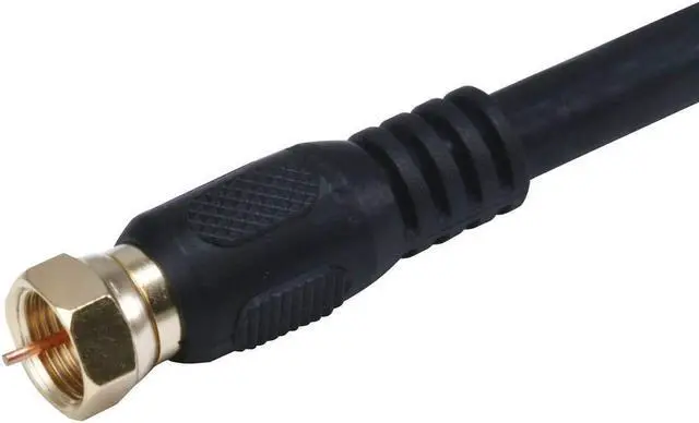 Alt view image 6 of 16 - Monoprice 3ft RG6 (18AWG) 75Ohm, Quad Shield, CL2 Coaxial Cable with F Type Connector - Black