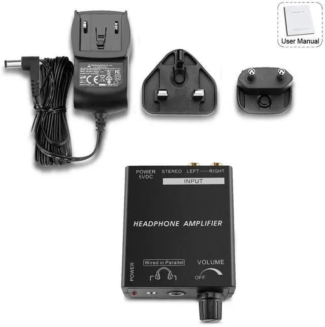 Alt view image 8 of 9 - tnp portable headphones amplifier stereo headphone earphone amp volume control audio booster with rca input 3.5mm 6.3mm output jack & power switch
