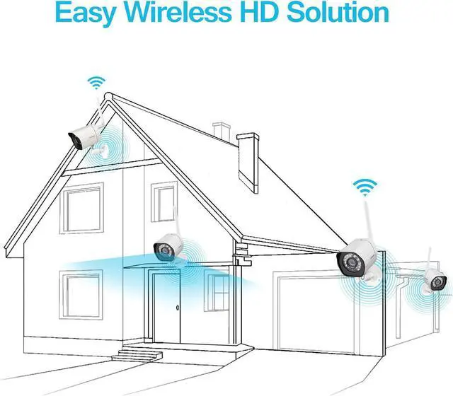 Alt view image 8 of 13 - zmodo wireless security camera system (4 pack) smart hd outdoor wifi ip cameras with night vision - works with alexa