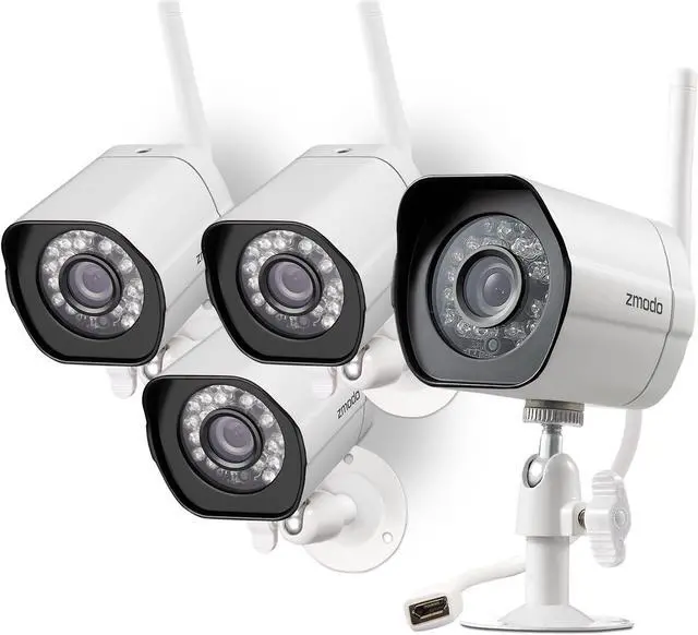 Alt view image 3 of 13 - zmodo wireless security camera system (4 pack) smart hd outdoor wifi ip cameras with night vision - works with alexa