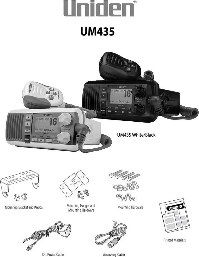 Alt view image 4 of 20 - Uniden Um435 Fixed Mount Vhf Radio Black