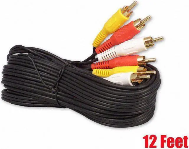 Alt view image 3 of 8 - iMBAPrice RCA M/Mx3 Audio/Video Cable Gold Plated - Audio Video RCA Cable (3-RCA - 12 Feet)