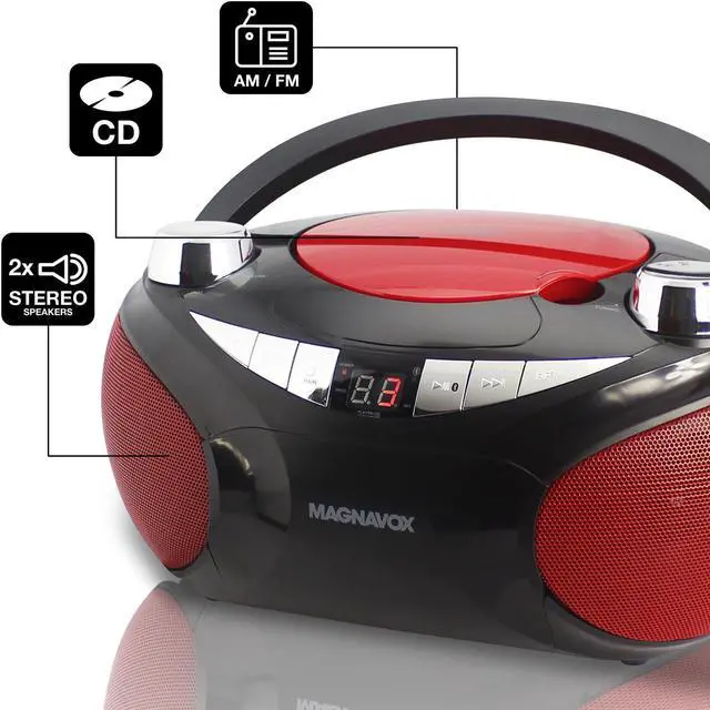 Alt view image 6 of 8 - MAGNAVOX CD Boombox with Bluetooth MD6949