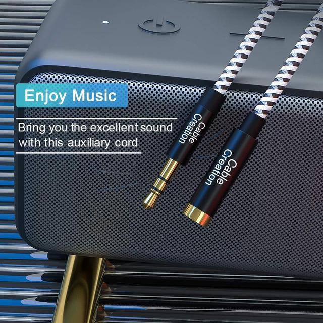 Alt view image 6 of 9 - CableCreation 15 Feet 3.5mm Male to Female Extension Stereo Audio Extension Cable Adapter, Slim and Soft Aux Cable with Gold