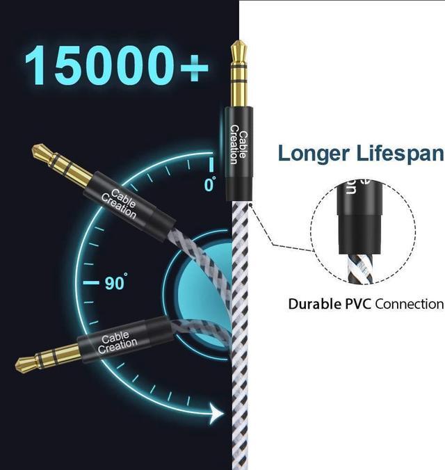 Alt view image 7 of 9 - CableCreation 15 Feet 3.5mm Male to Female Extension Stereo Audio Extension Cable Adapter, Slim and Soft Aux Cable with Gold