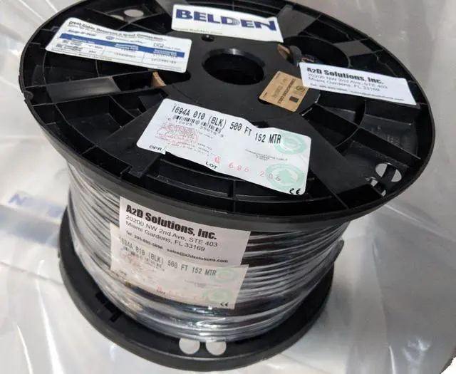Alt view image 3 of 7 - Belden 1694A RG-6/U Coaxial Cable for Audio and Video 18 AWG Copper Conductor 75 Ohm 500 ft. USA