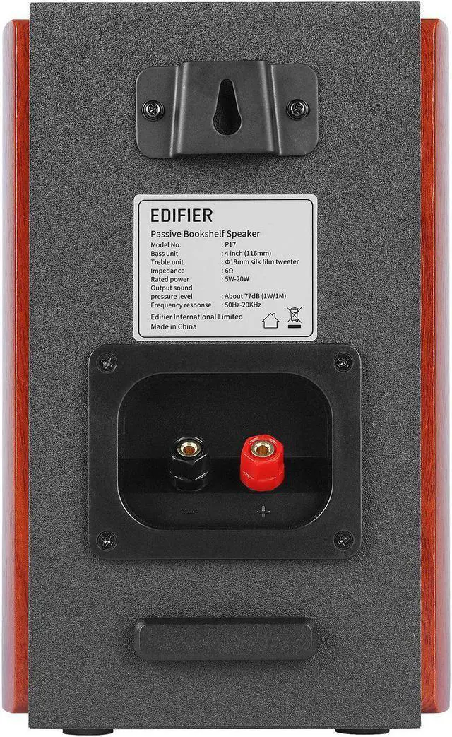 Alt view image 2 of 7 - Edifier P17 Passive Bookshelf Speakers - 2-way Speakers with Built-in Wall-Mount Bracket - Perfect for 5.1, 7.1 or 11.1 side / rear surround setup - Pair