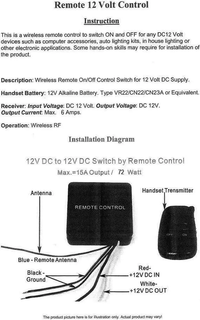 Alt view image 3 of 6 - iMBAPrice Heavy Duty 12V, 6 Amps Car and Boat Remote - Channel Wireless Control On/Off