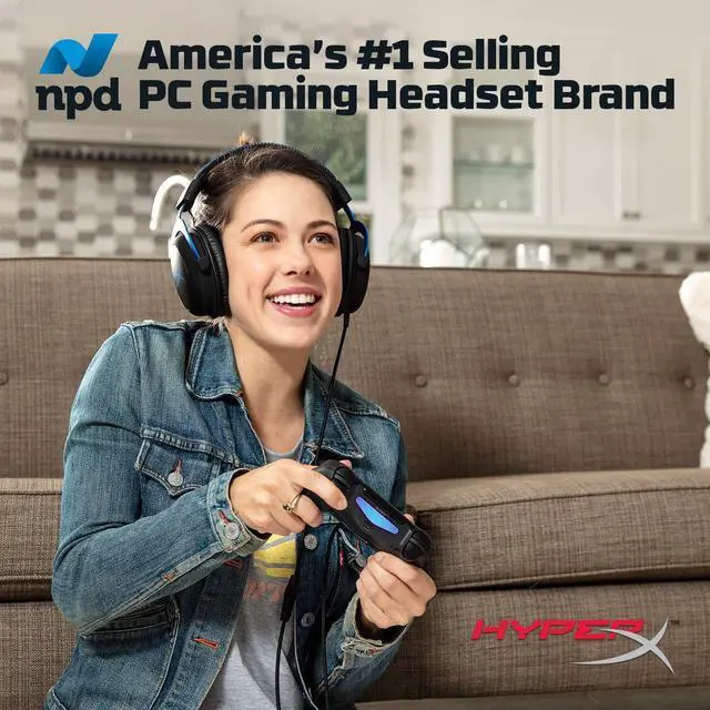 Alt view image 18 of 20 - HyperX Cloud Headset - Stereo - Blue - Mini-phone - Wired - 41 Ohm - 15 Hz - 25 kHz - Over-the-head - Binaural - Circumaural - 4.27 ft Cable - Electret, Condenser, Noise Cancelling Microphone