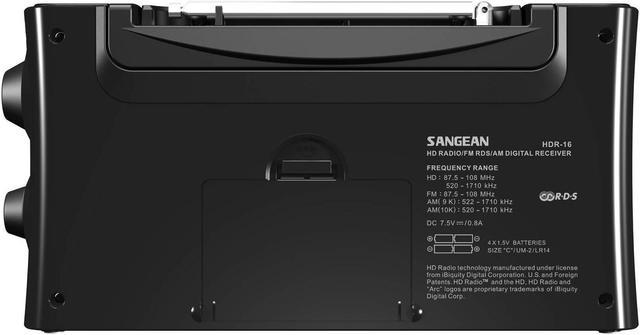 Sangean HD Portable Radio Black HDR-16 