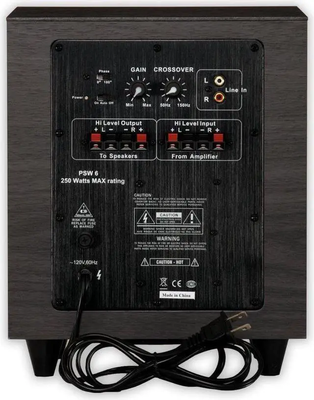 Alt view image 4 of 8 - Acoustic Audio PSW-6 Down Firing Powered Subwoofer (Black)